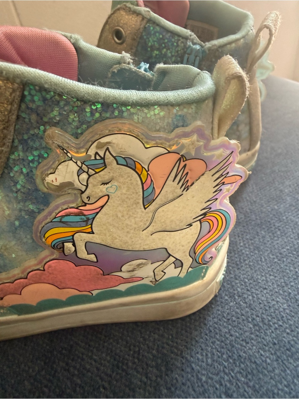 Sparkle Unicorn High-Top Twinkle Sneakers for Kids - Picture 5 of 9